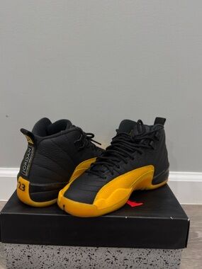 Jordan grade school Black/Yellow Retro Basketball Shoes